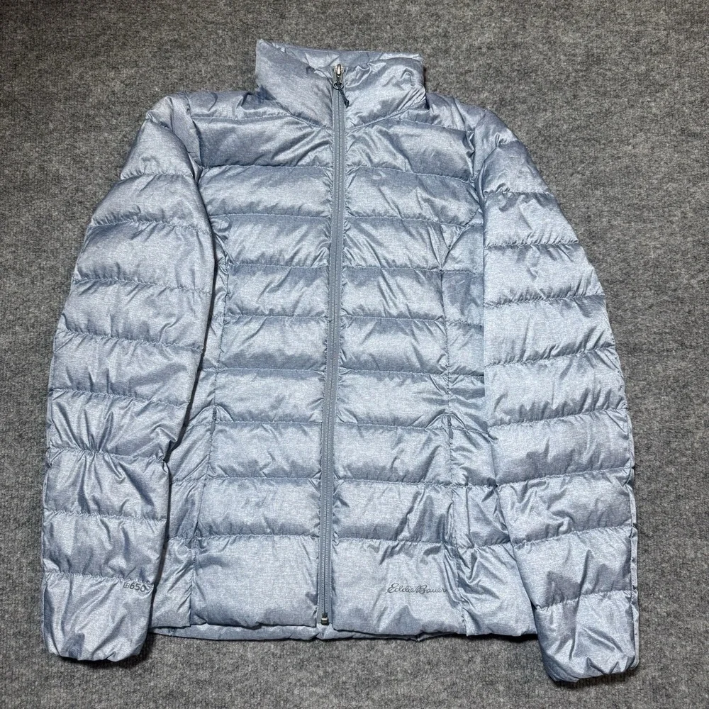 Eddie Bauer Down EB650 Jacket Women's XS‎ Puffer Packable Warm Silver Gray
